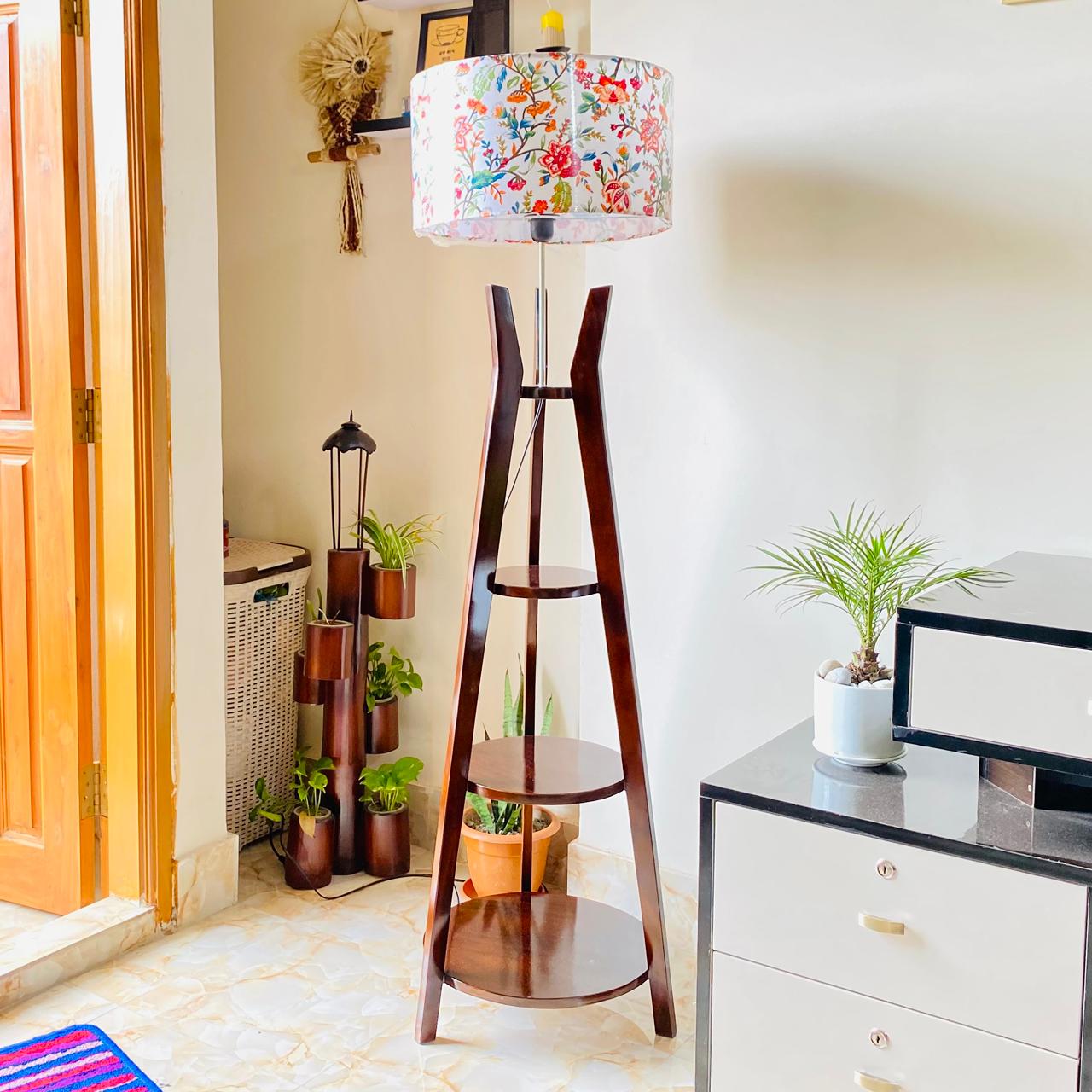 Multi-Functional Floor Lamp Shelf