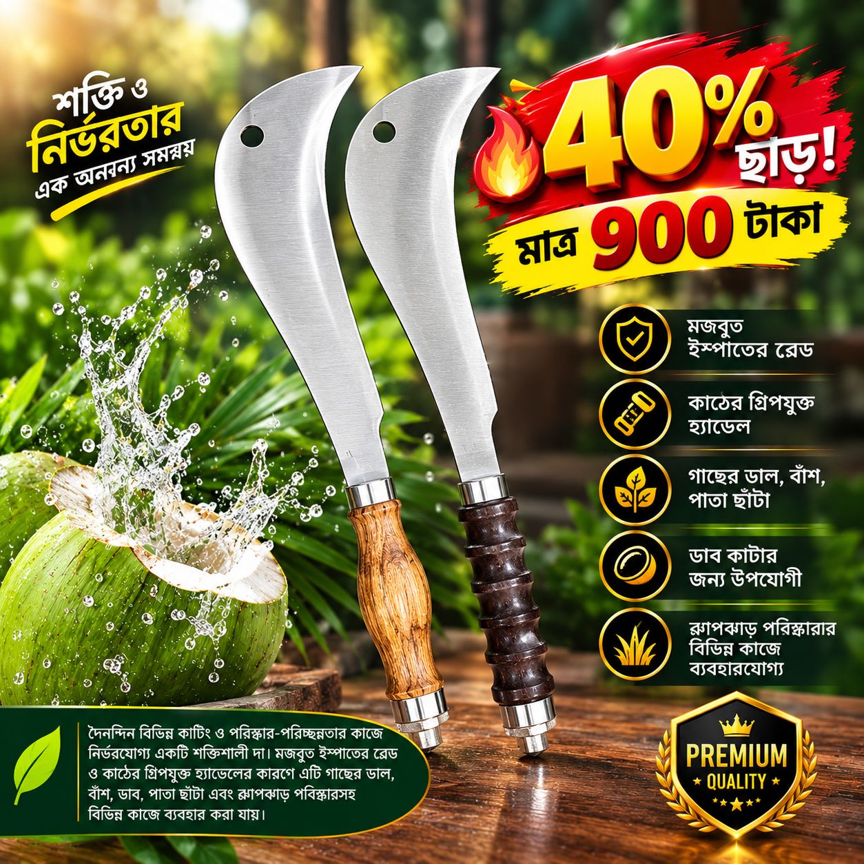 প্রিমিয়াম ইস্পাতের দা